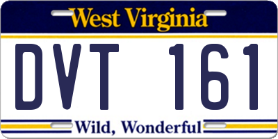 WV license plate DVT161