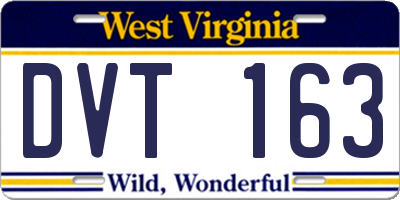 WV license plate DVT163