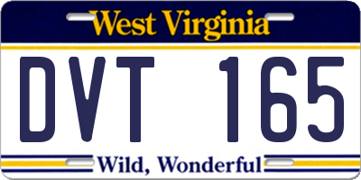 WV license plate DVT165