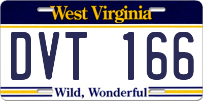 WV license plate DVT166