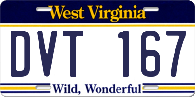 WV license plate DVT167