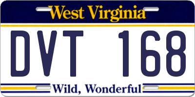 WV license plate DVT168