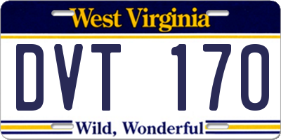WV license plate DVT170