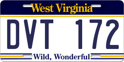 WV license plate DVT172