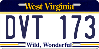WV license plate DVT173
