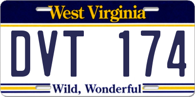 WV license plate DVT174
