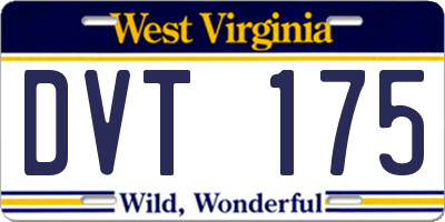 WV license plate DVT175