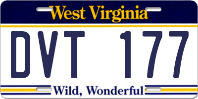 WV license plate DVT177