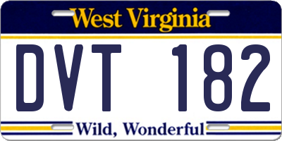WV license plate DVT182