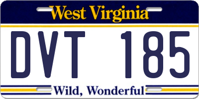 WV license plate DVT185