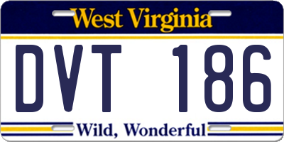 WV license plate DVT186