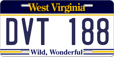 WV license plate DVT188