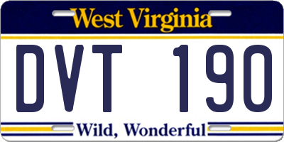 WV license plate DVT190
