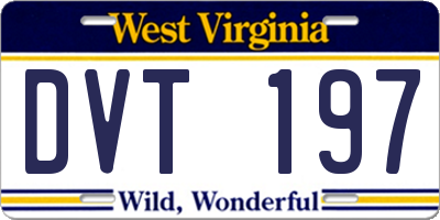 WV license plate DVT197
