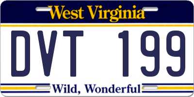 WV license plate DVT199
