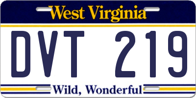WV license plate DVT219