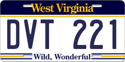 WV license plate DVT221