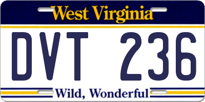 WV license plate DVT236