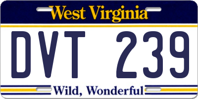 WV license plate DVT239