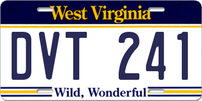 WV license plate DVT241
