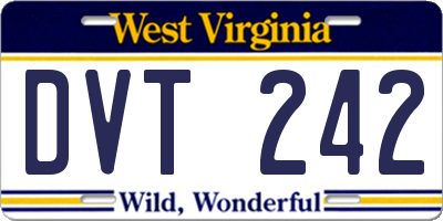 WV license plate DVT242