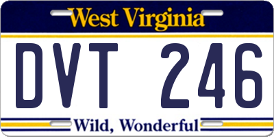WV license plate DVT246