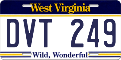 WV license plate DVT249