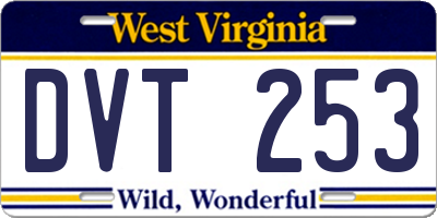 WV license plate DVT253