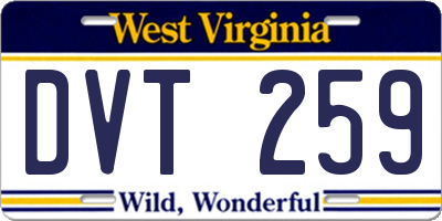 WV license plate DVT259
