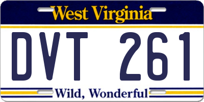 WV license plate DVT261
