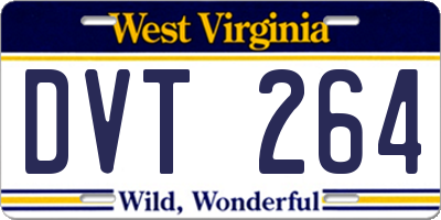 WV license plate DVT264
