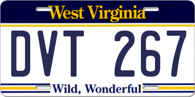 WV license plate DVT267