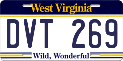 WV license plate DVT269