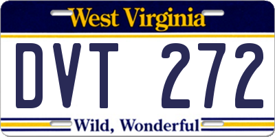 WV license plate DVT272