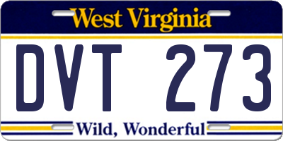 WV license plate DVT273