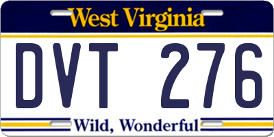 WV license plate DVT276