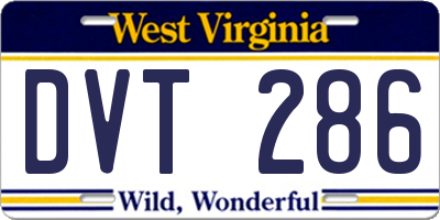 WV license plate DVT286