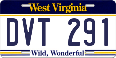 WV license plate DVT291