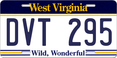 WV license plate DVT295