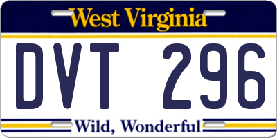 WV license plate DVT296