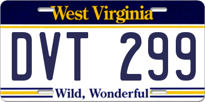 WV license plate DVT299
