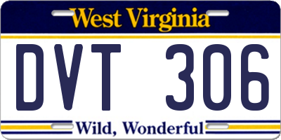 WV license plate DVT306
