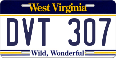 WV license plate DVT307