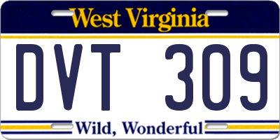 WV license plate DVT309