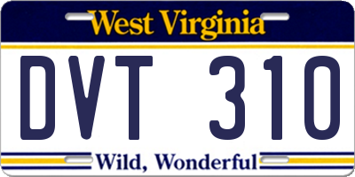 WV license plate DVT310