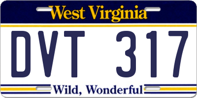 WV license plate DVT317