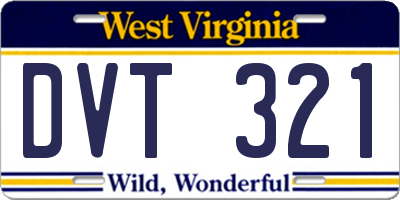 WV license plate DVT321