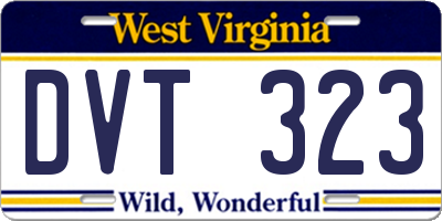 WV license plate DVT323