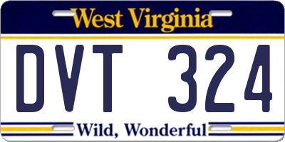 WV license plate DVT324