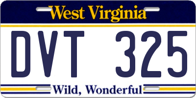 WV license plate DVT325